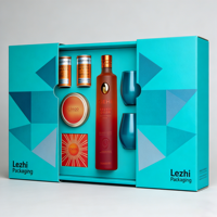 Boîte d'emballage de luxe pour ensemble de soins de la peau de haute qualité, kit de soins capillaires, boîte à tiroir rigide avec corde, boîte d'emballage cosmétique pour soins du visage