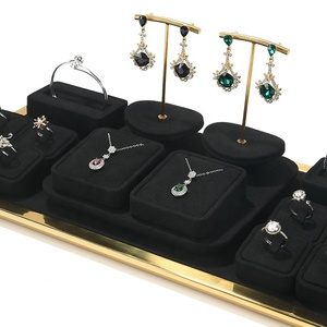 DIGU [Envío en 7 Días, MOQ: 1 Pieza] Expositor de Joyería de Microfibra Negra con Anillo, Accesorios de Exhibición para Mostrador de Tienda Minorista - Product Image 4