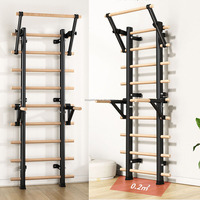 Ventes directes d'usine de barre de décrochage d'échelle de mur suédois en bois de haute qualité ensemble de barre de décrochage de gymnase barre de décrochage en bois