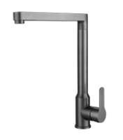 JIKU Keran Wastafel Dapur Modern 304 Stainless Steel dengan Katup Keramik Kepala Putar Fleksibel Semprotan Air Panas/Dingin Hitam