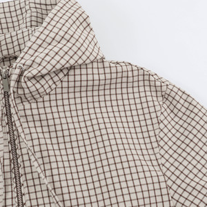 เสื้อแจ็คเก็ตกันน้ำลายตารางหมากรุกแบบมีฮู้ดสำหรับผู้หญิง - Product Image 6