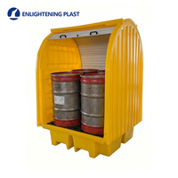 Palette anti-déversement extérieure en PEHD pour IBC avec plateau amovible et entrée à 4 voies pour le stockage de conteneurs chimiques