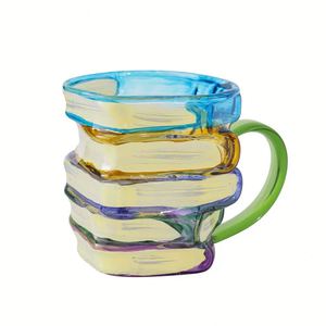 New Glasses Book <b>Mug</b> Artificial Painted <b>Gold</b> Trim Water Cup Handleless and Lidless Household Use Wholesale - Product Image 5