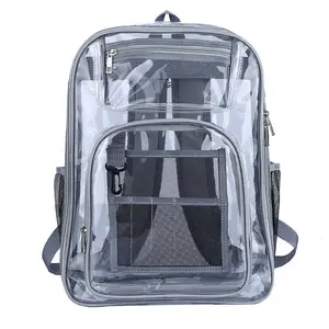 Hot Sale Custom Logo Wholesale Outdoor Waterproof Plastic Kids Transparent Pvc Clear Backpack School Bag