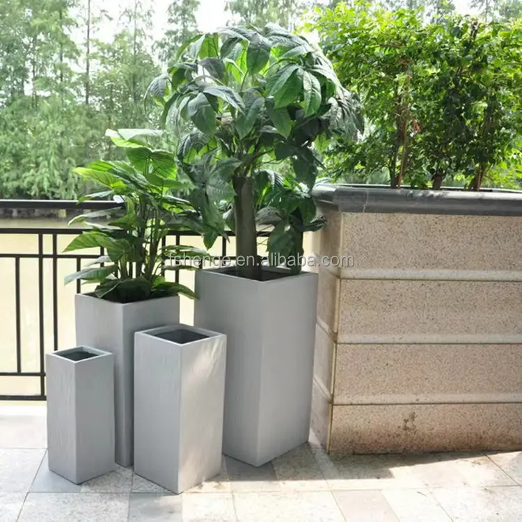 Garden supplies large planter box indoor Fiberglass Plant Pot / fiber clay pot for home