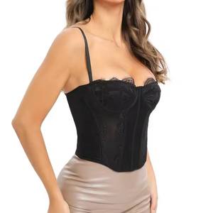 Top Seller Top a Corsetto <span class=keywords><strong>Sexy</strong></span> da Donna Bustier Overbust in Pizzo con Ferretto Crop Top - Product Image 1
