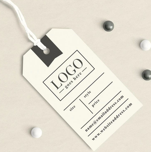 Etiquetas de papel con logotipo impreso de diseño personalizado etiquetas colgantes de ropa de lujo para ropa - Product Image 1