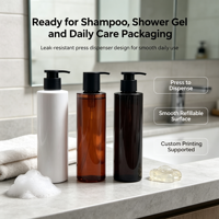 Bouteille distributrice en plastique PET de 200 ml, bouteille rechargeable pour shampoing, gel douche, émulsion, emballage personnalisé