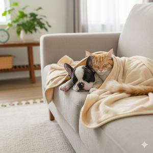 Coperta per animali domestici Yommy, morbida e calda, con stampa a zampa, lavabile, coperta invernale per cani e gatti - Product Image 5