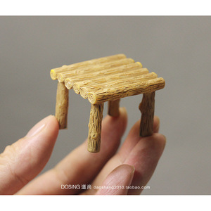 Juego de mesa y sillas de resina en miniatura, tamaño extra pequeño para bonsái y escenas decorativas - Product Image 3