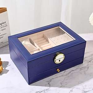 Boîte à bijoux en cuir de qualité supérieure à 6 niveaux et 5 tiroirs, nouvelle solution de rangement durable pour vos objets précieux - Product Image 3