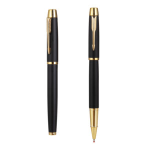 고급 금속 볼펜 세트 골드 트림 사용자 정의 로고 판촉 선물 1.0mm 쓰기 폭 - Product Image 1