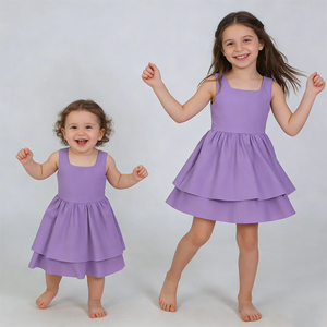 فستان يوجا للفتيات بتصميم حلو على شكل حلوى مع طباعة مخصصة وحمالات كتف قابلة للتعديل وطبقتين - Product Image 2