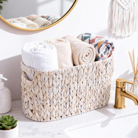 Panier de rangement pour papier toilette en jacinthe d'eau tissé à la main, écologique, pour la maison, organiseur de rangement pour rouleaux de papier toilette