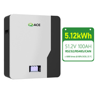 Batterie au lithium LiFePO4 ACE 5,12 kWh 51,2 V 100 Ah 6000 cycles Garantie 10 ans Communication RS485 CAN Batterie solaire pour