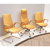 Chaise de bureau de direction en cuir ergonomique de luxe pour salle de réunion et de conférence, mobilier de bureau personnalisé