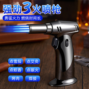 Kanesari Three Flame Welding Gun 1300C <b>Windproof</b> Outdoor BBQ Cigar <b>Lighter</b> Metal Portable Durable Eco-Friendly - Product Image 2