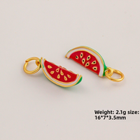 Pendentifs et breloques pour bijoux DIY, série fruits, motif pastèque et fraise, mignons, pour colliers, bracelets et pendentifs