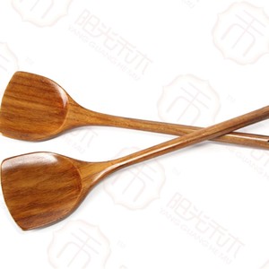 Espátula de Madera con Mango Largo, Acabado Lacado, Mango Redondo, Utensilio de Cocina, Apta para Sartenes Antiadherentes - Product Image 5