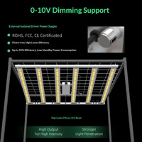 LUXINT 720W Panneau LED de culture à spectre complet, 6 barres, IP65, détachable, 4x4ft, pour culture commerciale en serre intérieure