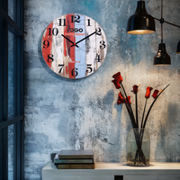 Relojes de pared de MDF artesanales de madera de diseño Vintage antiguo Retro de estilo antiguo con 30cm decoración del hogar Relojes de pared redondos silenciosos