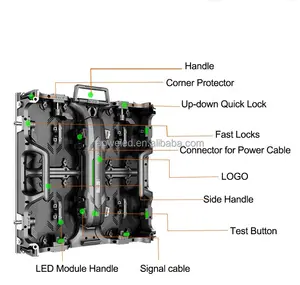 Led Video Dinding LED latar belakang panggung raksasa dalam ruangan luar ruangan 500x500mm P2.9 P3.91 P4.81 layar tampilan Led sambungan tanpa kelim