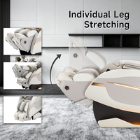 Fauteuil de massage 4D avec airbags intégraux, coussinets d'acupression manuels et étirement individuel des jambes
