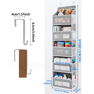 <span class=keywords><strong>Organisateur</strong></span> de vêtements suspendu à 5 étagères pliable avec conception anti-basculement, capacité de charge de 44 lb, rangement en tissu durable pour la maison - Product Image 2