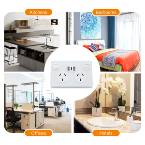 Leishen bán buôn toàn cầu Mark SAA Aust tiêu chuẩn 2 AC tường ổ cắm 240V/10A 2usba-a + Type-C USB GPO Power Point với Glass faceplate - Product Image 5