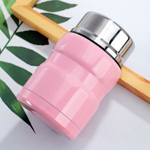 500ml <b>Double</b> <b>Wall</b> Stainless Steel Food Warmer Food Jar Insulated Vacuum Vaccum Food Flask Lunch <b>Box</b> with Spoon Ripple Paper Cup - Product Image 5