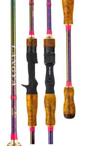 Anillo de guía de cerámica de calidad, caña de pescar de fundición larga ML/XH, poste de carbono, 5-35g, peso del señuelo, mango de madera, Pesca roja - Product Image 2