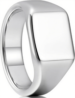 Bagues en tungstène argentées et noires pour hommes, bague de mariage unie hautement polie, gravure laser « I love You », bagues signet pour hommes, logo gratuit