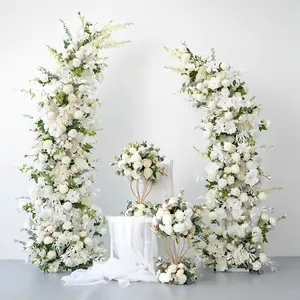 Bunga mawar putih dan Peony sutra pengaturan bunga Set upacara pernikahan dekorasi untuk pesta dan tampilan jendela toko