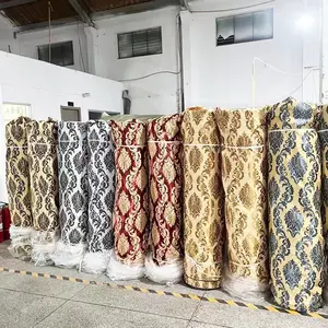 China Voorraad Kavel Gordijnstof Leverancier Europese Luxe Modern Design Jacquard Gordijnstof Voor Woonoom