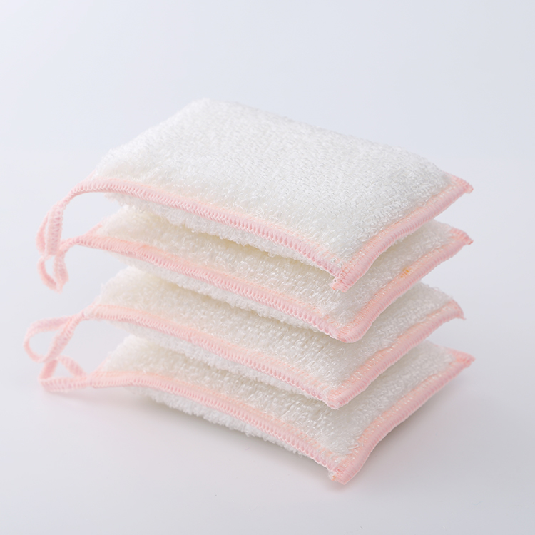 High Quality Eco Friendly Natural Bamboo Fiber Cleaning Kitchen Sponge Scrubber For Dish