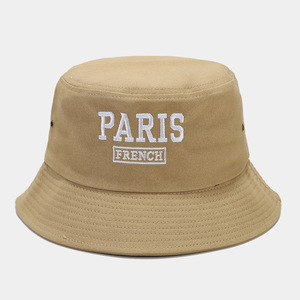 Wholesale Custom logo Pairs French Tourist Souvenirs Embroidered Bucket Hat