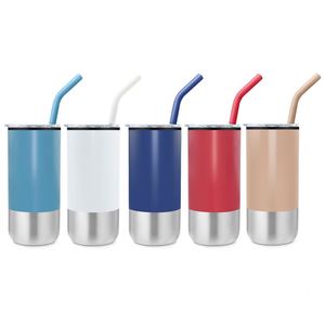 20oz Skinny Tumbler with Lid and <b>Straw</b> - Double Wall Vacuum Insulated Stainless Steel Travel Cup, BPA Free - Product Image 3