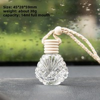 Flacon vide en verre à cinq lignes avec couvercle, 14 ml, pour parfum, huile essentielle d'aromathérapie, pendentif de voiture, diffuseur d'ambiance intérieur