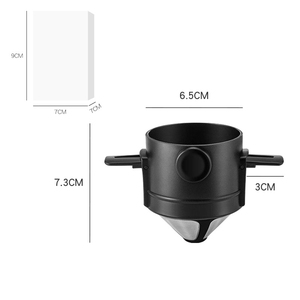 Colador de café plegable de orejas dobles portátil Filtro <span class=keywords><strong>Ted</strong></span> de café LAVADO DE ACERO INOXIDABLE - Product Image 6