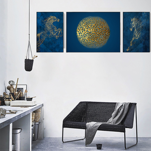 HUAMIAO الأكثر مبيعًا <span class=keywords><strong>3</strong></span> من لوحة تزيين غرفة المعيشة ملصق صورة حصان تجريدي ديكور فن جداري حديث - Product Image 6