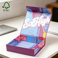 Boîtes à vêtements rigides pliables magnétiques de luxe personnalisées, emballage en carton recyclable, boîte cadeau avec couvercle magnétique