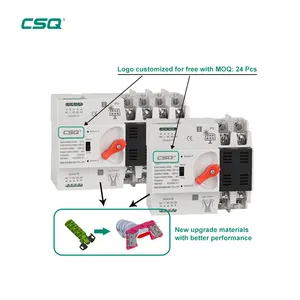 CSQ ats 100 ampères 4 pólos Interruptor de transferência automática de energia dupla Rede solar 63A 4P Househ Interruptor de comutação monofásico 100 ampères