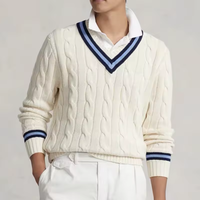 IMC037 Pull sport en maille à col en V pour homme, style preppy, jeune et tendance, avec logo personnalisé, collection automne-hiver