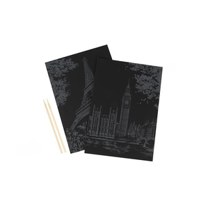 彩虹刮刮纸套装魔术艺术工艺用品儿童黑色画板 - Product Image 1