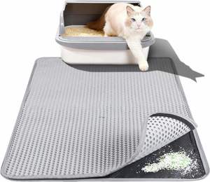 Tapis pour litière pour chats, double couche, nid d'abeilles, tapis de récupération de litière pour chats, imperméable, anti-<span class=keywords><strong>urine</strong></span>, antidérapant, facile à nettoyer - Product Image 1
