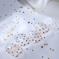 Décor d'ongle couleur métallique étoile à cinq branches paillettes 3D holographique Mini étoiles bricolage accessoires d'art d'ongle
