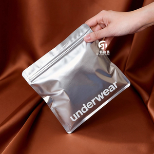 One-on-One Service Matte Finish Recycled Materials Fashion Underwear <b>Packaging</b> <b>Bags</b> with Zipper and Silk Screen Printing - Product Image 4