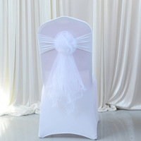 Gris argent Usine Directe Chaise De Mariage Ceinture Spandex Chaise Bande Avec Fleur Chaise Noeud Papillon pour Banquet Décoration De Mariage