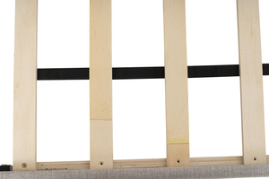 Chic Grey Fabric SANCILLO Queen Bed Frame Minimalist Upholstered Headboard for Contemporary Master Bedroom Comfort and Style - Product Image 6