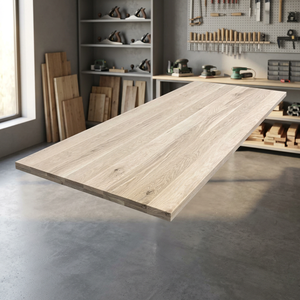 Plateau de table à manger moderne en chêne blanc européen massif, sur mesure, pour usage professionnel, fabriqué à la main avec du bois durable - Product Image 3